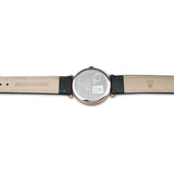 Eliz Women's White Dial Black Genuine Leather strap Rose Gold plated Steel case Watch ES8634L1RWN 4