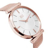 Eliz Men's White Dial Rose Gold plated Stainless Steel Case and Mesh Band Watch ES8635G1RWR 3