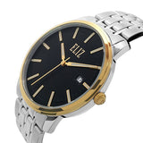 Eliz Men's Black Dial Two-Tone Gold plated Stainless Steel Case and Band Watch ES8638G2TNS 3