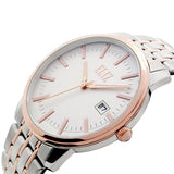 Eliz Men's White Dial Two-Tone Rose Gold plated Stainless Steel Case and Band Watch ES8638G2UWU 4