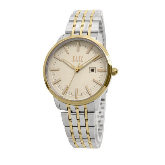 Eliz Women's Champagne Dial Two-Tone Gold plated Stainless Steel Case and Band Watch ES8638L2TCT 1