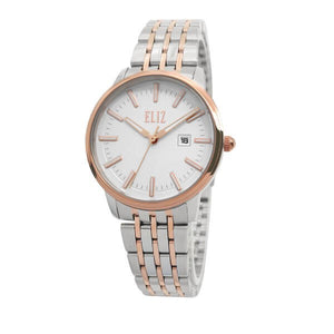 Eliz Women's White Dial Two-Tone Rose Gold plated Stainless Steel Case and Band Watch ES8638L2UWU 1