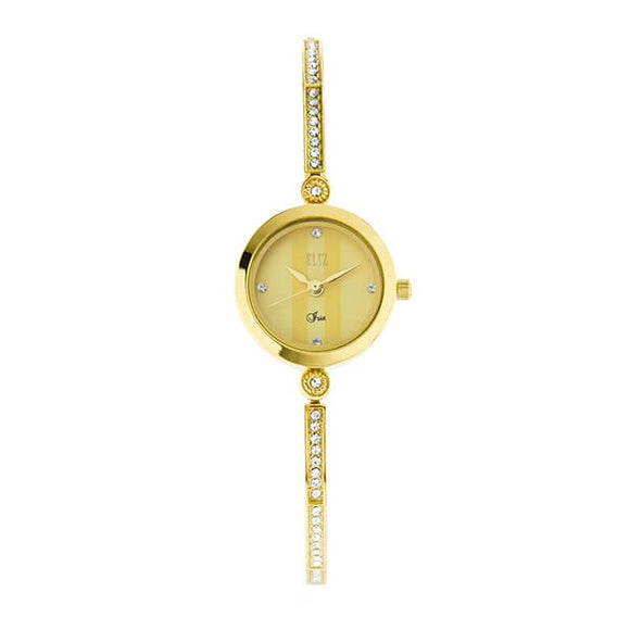 Eliz Women's Champagne Dial Gold plated Stainless Steel Case Bracelet Band Watch ES8640L2GCG 1
