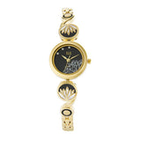 Eliz Women's Black Dial Gold plated Stainless Steel Case Bracelet Band Watch ES8641L2GNG 1