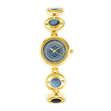 Eliz Women's Blue Mother of pearl Dial Gold plated Stainless Steel Case Bracelet Band Watch ES8644L2GKG 1
