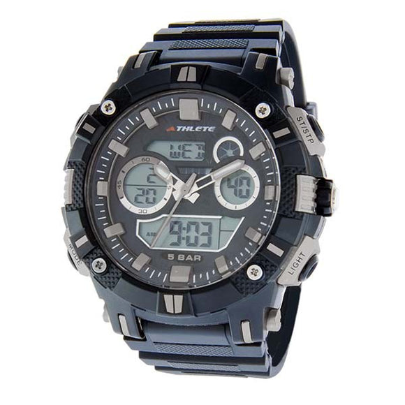 Eliz Men's Black Dial Black case Black polyurethane Band Analog-Digital Watch  ES8649G8NNN