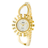 Eliz Women's White Dial Gold plated case and bracelet Band Analog Watch ES8653L2GWG 1