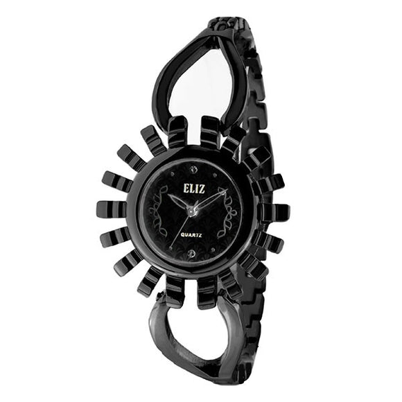 Eliz Women's Black Dial Black plated case and bracelet Band Analog Watch ES8653L2NNN 1
