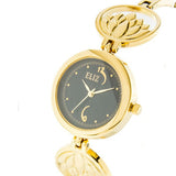 Eliz Women's Black Dial Gold plated case and bracelet Band Analog Watch ES8653L2GNG 2