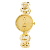 Eliz Women's Champagne Dial Gold plated case and bracelet Band Analog Watch ES8658L2GCG 1