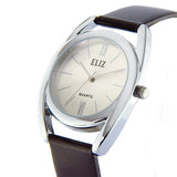  Women's White Dial Brown Genuine Leather strap Silver plated Case analog Watch ES8659L1SWO 2