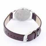  Women's White Dial Brown Genuine Leather strap Silver plated Case analog Watch ES8659L1SWO 3