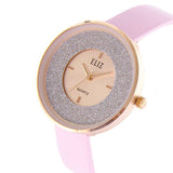  Eliz Women's Pink Dial Pink Genuine Leather strap Rose Gold plated Case analog Watch ES8660L1RPP 2
