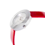  Eliz Women's White Dial Red Genuine Leather strap Silver plated Case analog Watch ES8661L1SWR 2