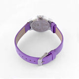  Eliz Women's White Dial Violet Genuine Leather strap Silver plated Case analog Watch ES8662L1SWV 3