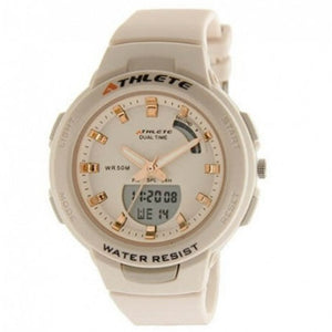 Eliz Unisex Beige Dial Beige Case and Polyurethane Band Digital and Analog Watch ES8665L8CCC 1