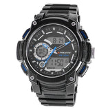 Eliz Men's Black Dial Black Case and Red Polyurethane Band Digital and Analog Watch ES8667L8NNB 1