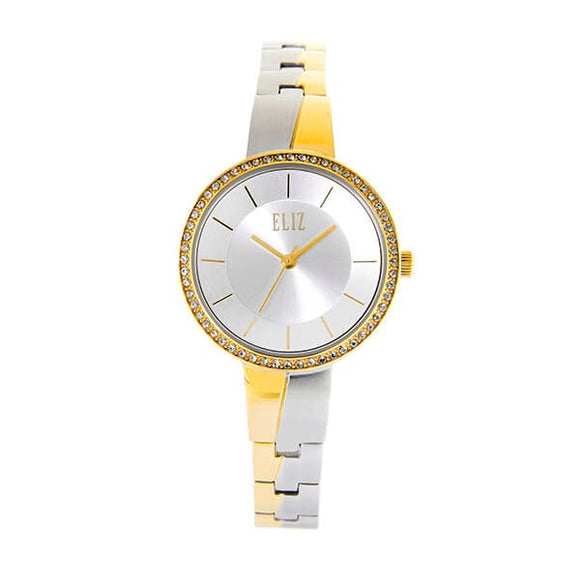 Eliz Women's White Dial Two-Tone Gold Plated Stainless steel case and band analog Watch ES8668L2TWT 1
