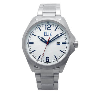 Eliz Men's White Dial Stainless steel case and band Analog Watch ES8680G2SWS 1