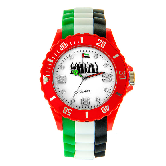 Tribute Watch in UAE Flag Colors - Black-White-Green-Red