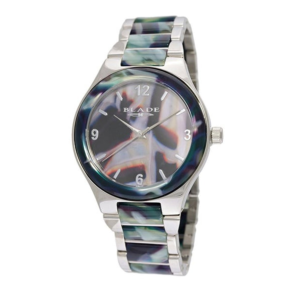 Blade Women's Acetate Dial Stainless Steel Band & Case With Acetate Analog Watch 15-3198L Blue 1