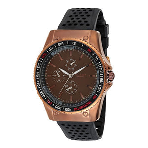 Blade Men's Brown Dial Rose Gold Stainless Steel Case Black Polyurethane Band Multifunction Watch 3092G8RON 1