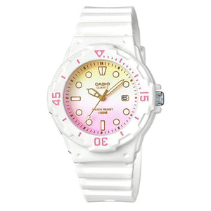 Casio Women's Multi-color Dial White Resin Band and case Analog Watch LRW-200H-4E2