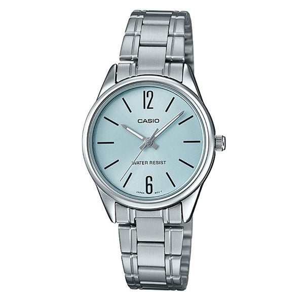 Casio Women's Blue Dial Stainless Steel Band Analog Watch LTP-V005D-2B
