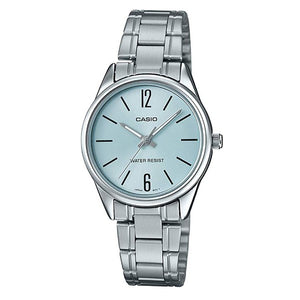 Casio Women's Blue Dial Stainless Steel Band Analog Watch LTP-V005D-2B